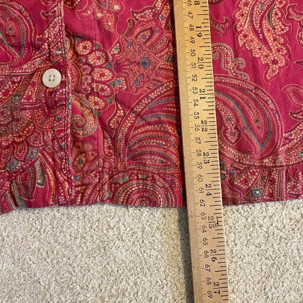 Lauren Ralph Lauren Medium Pink Paisley Cotton Blend Pajama Sleep Shirt Womens - Picture 5 of 8